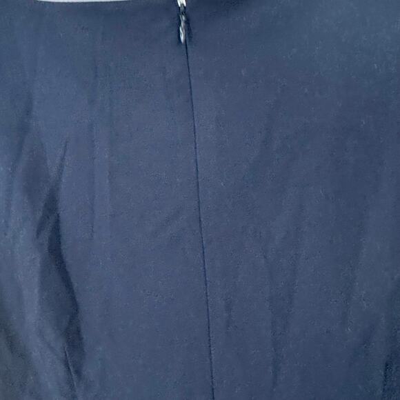 NWT Ann Taylor Navy Square Neck Sheath Dress Short Sleeves Stretch Size 14 - Picture 7 of 10